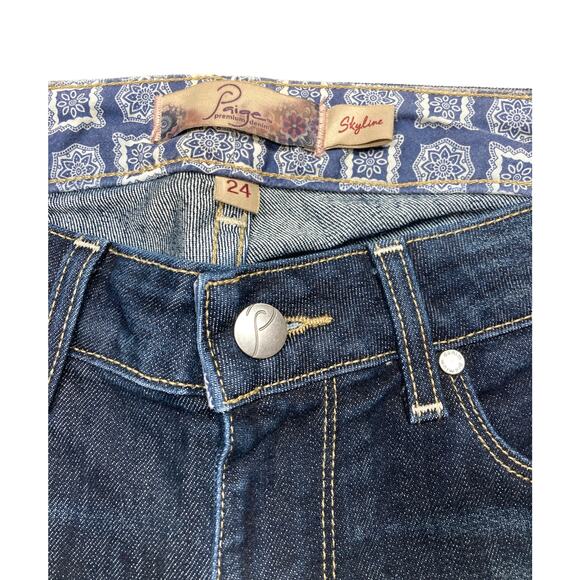 Paige Jeans Skyline Skinny Dark Wash Size 24 - Picture 4 of 8